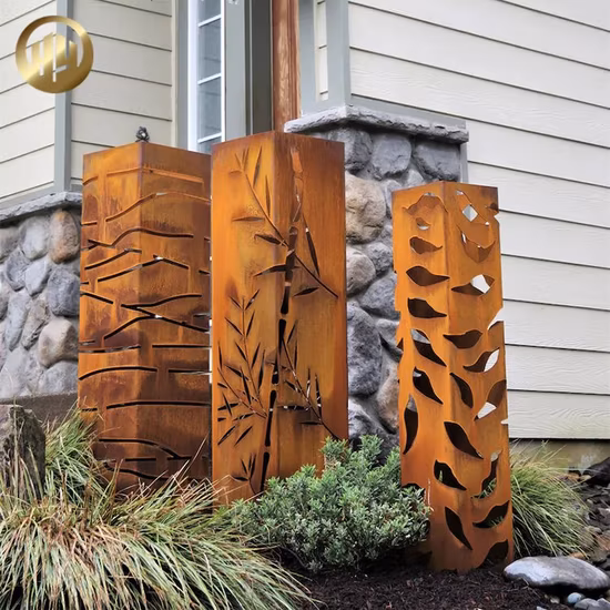 Outdoor Garden Corten Steel Custom Pattern Metal Landscape Light Cover